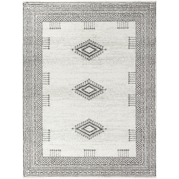Latitude Run® Alexssa Oriental Off White/Black Area Rug & Reviews Wayfair